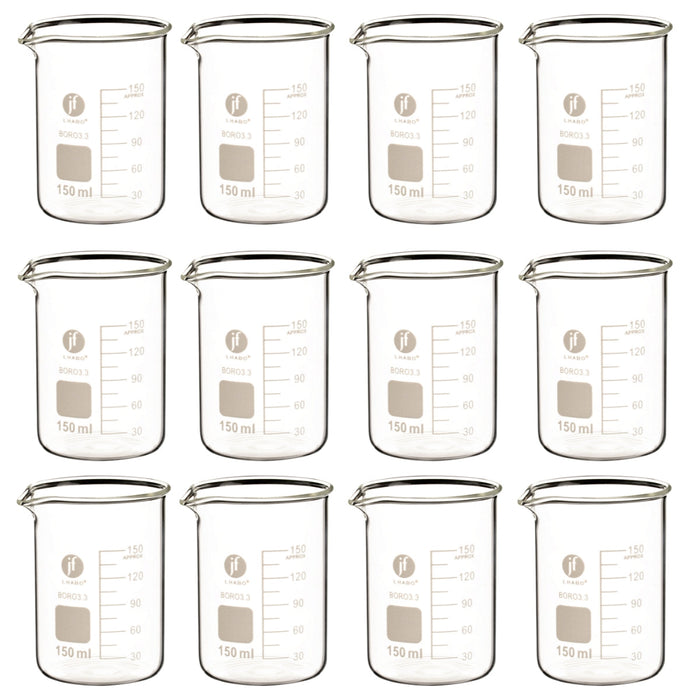 Vaso Precipitado De Vidrio 150 Ml Paq C/12 Jf Lhabo ID-3678453