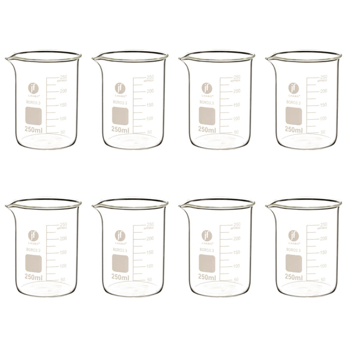 Vaso Precipitado De Vidrio 250 Ml Paq C/8 Jf Lhabo ID-3678509