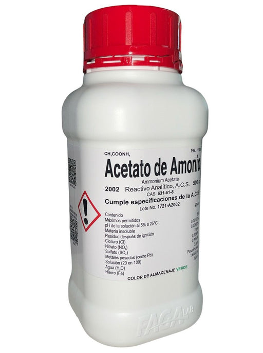 2002-500 - Acetato De Amonio R. A. De 500 G ID-1572