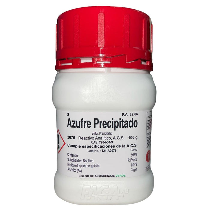 2076-100 - Azufre Precipitado R. A. De 100 G ID-2065