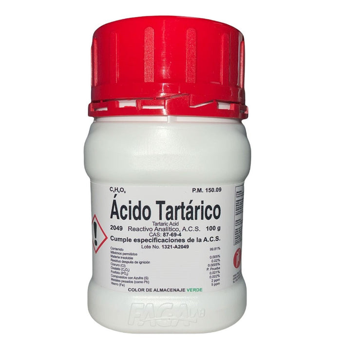 2049-100 - Ácido Tartárico R. A. De 100 G ID-1961