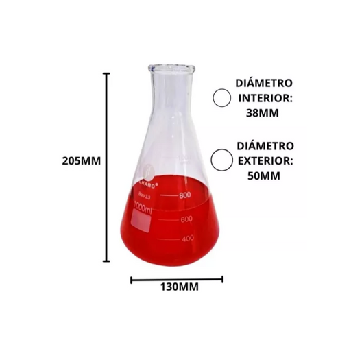 11216-1000 - Matraz Erlenmeyer 1000 Ml Vidrio Paq C/6 ID-5433