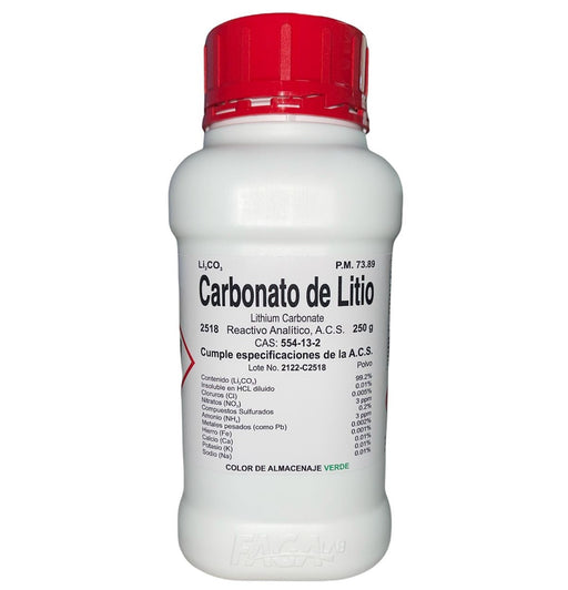 2518-250 - Carbonato De Litio R. A. De 250 G ID-3464