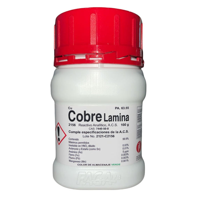 2156-100 - Cobre Electrolito (Lámina) R. A. De 100 G ID-3596