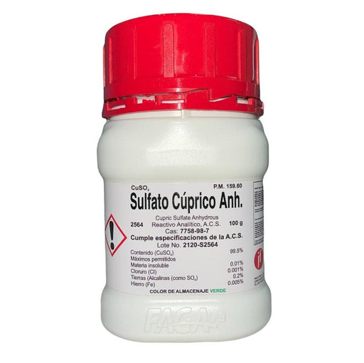 2564-100 - Sulfato Cúprico Anhidro R. A. De 100 G ID-2723