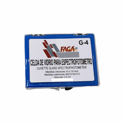 K4Cg - Kit 4 Celdas De Vidrio P/Espectofotometro+Gradilla P/8Celdas ID-1187