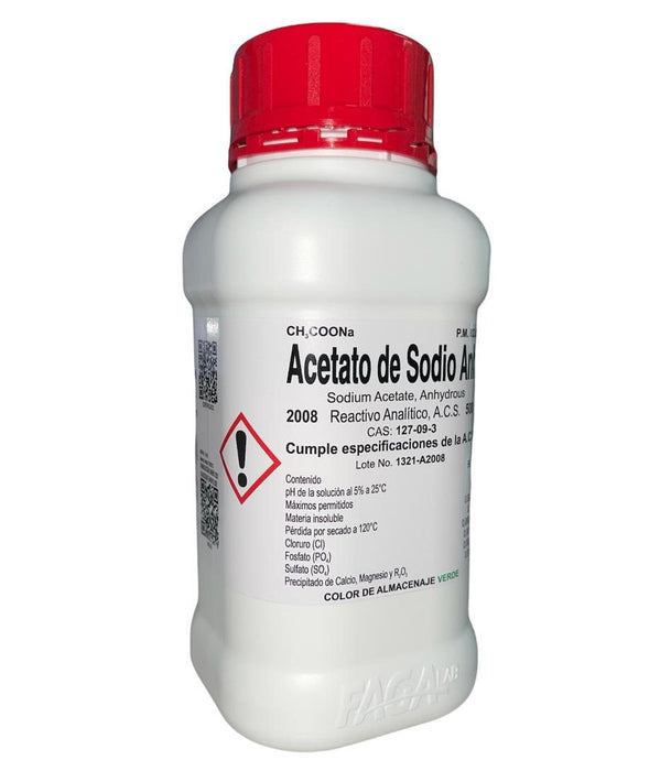 2008-500 - Acetato De Sodio Anhidro R. A. De 500 G ID-1625