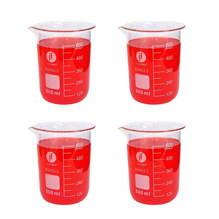 11014-600 - Vaso Precipitado De Vidrio 600 Ml Paq C/4 ID-5376