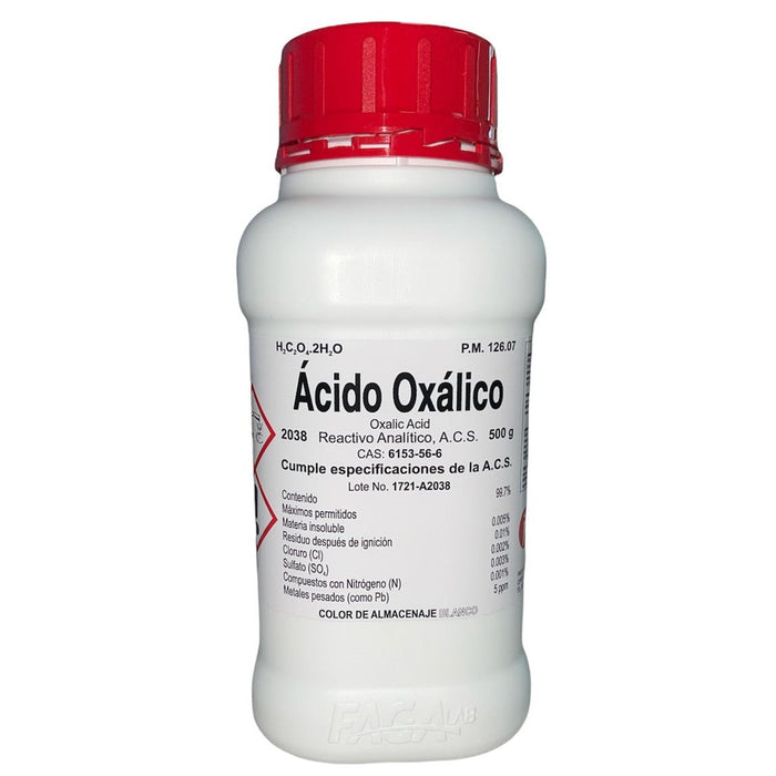 2038-500 - Ácido Oxálico R. A. De 500 G ID-1924