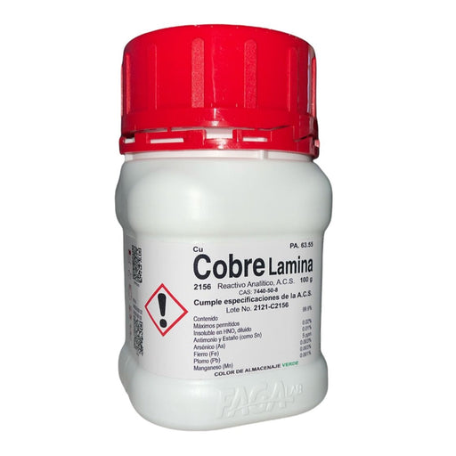 2156-100 - Cobre Electrolito (Lámina) R. A. De 100 G ID-3597