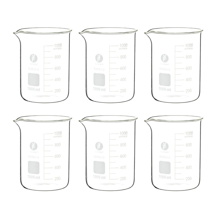 Vaso Precipitado De Vidrio 1000 Ml Paq C/6 Jf Lhabo ID-3681396