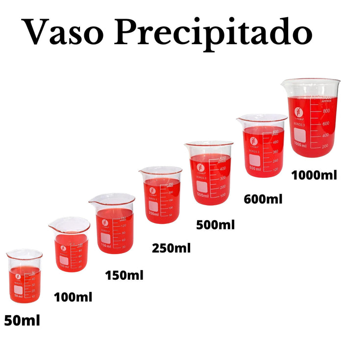 Jvp7 - Juego De 7 Vaso Precipitado Diferentes Medidas Jvp7 ID-6488