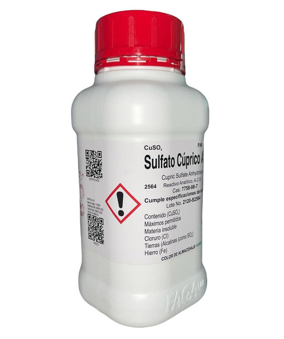 2564-500 - Sulfato Cúprico Anhidro R. A. De 500 G ID-2729