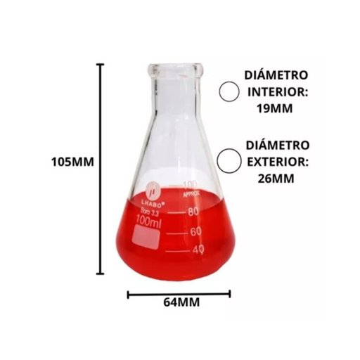 112112-100 - Matraz Erlenmeyer 100 Ml Vidrio Paq C/12 ID-5409