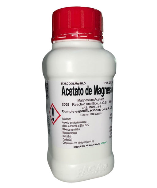 2005-500 - Acetato De Magnesio R. A. De 500 G ID-1604