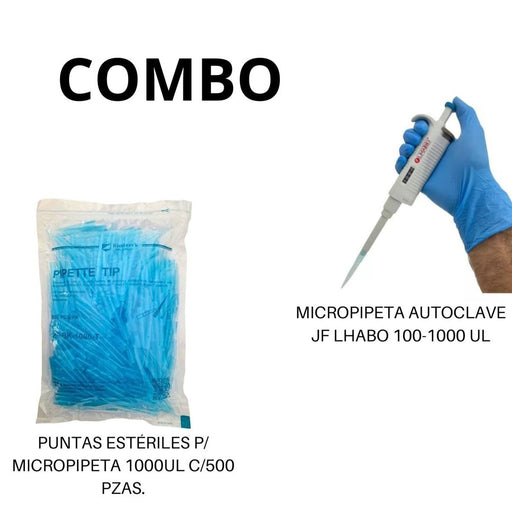 Micropipeta 100-1000Ul + Puntas Esteriles 1000Ul Jf Lhabo ID-2417927