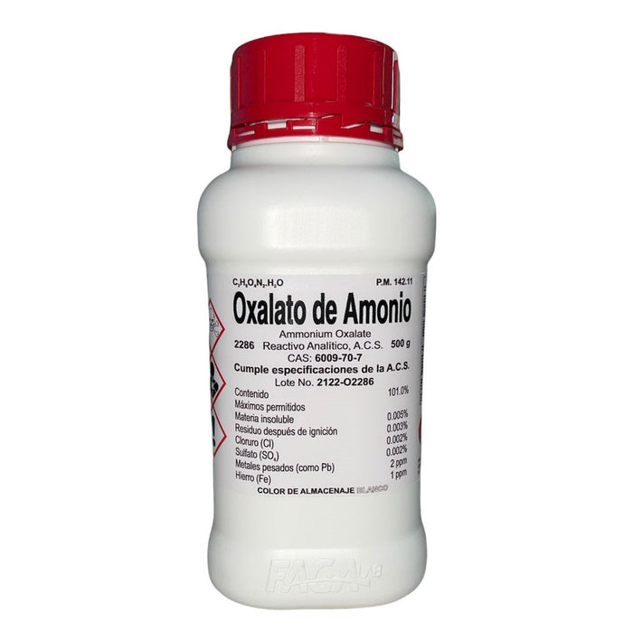 2286-500 - Oxalato De Amonio R. A. De 500G ID-2522