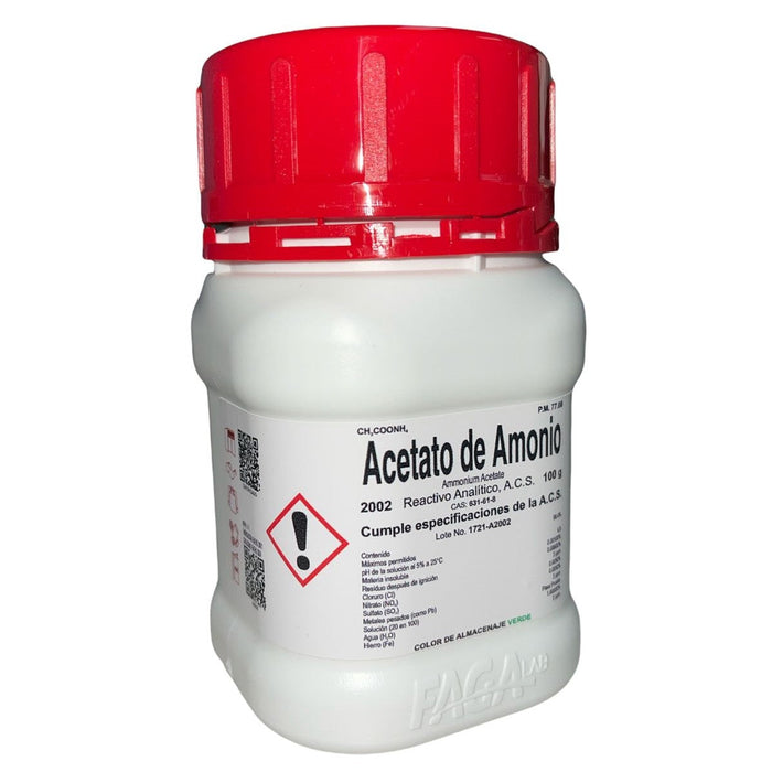 2002-100 - Acetato De Amonio R. A. De 100 G ID-1567