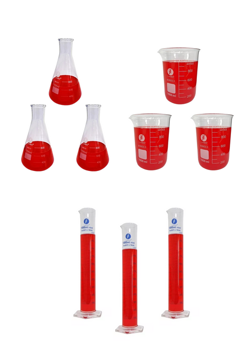 Juego De 9 Piezas Matraz, Vaso Y Probeta 1000Ml Jf Lhabo ID-2408015