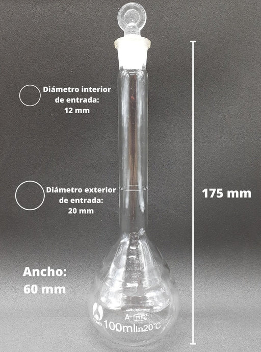 Mv100 - Matraz Volumetrico De Vidrio 100 Ml ID-3903