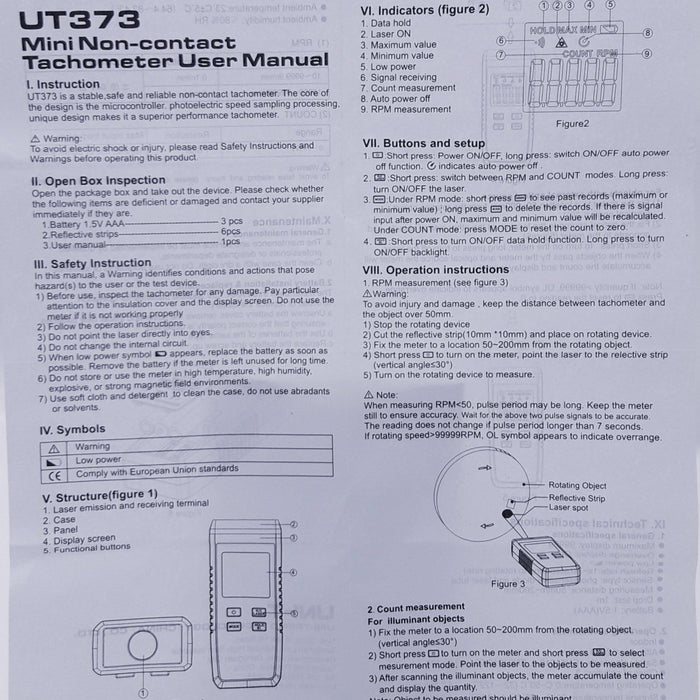 Tacómetro Mini Láser Uni-T ID-1536160