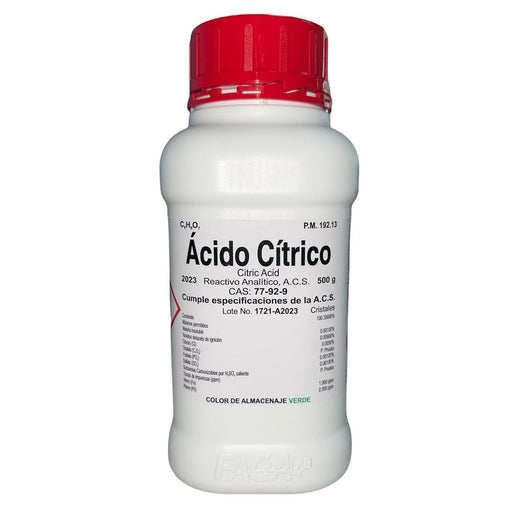 2023-500 - Ácido Cítrico R. A. De 500 G ID-1733