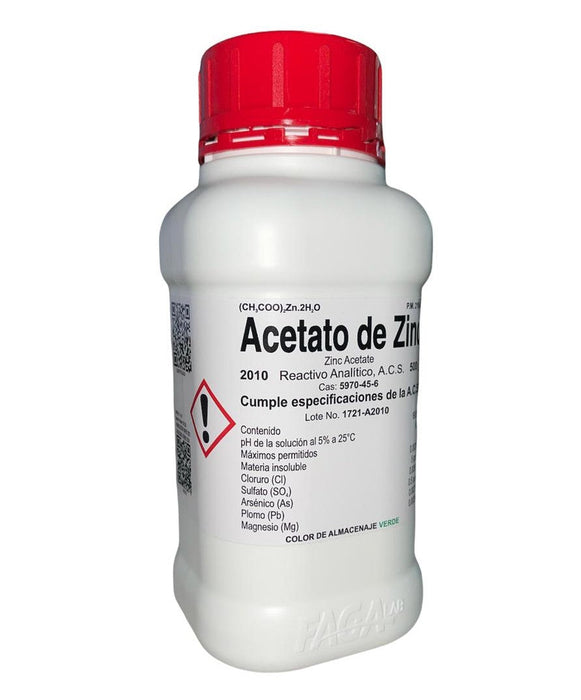 2010-500 - Acetato De Zinc R. A. De 500 G ID-1646