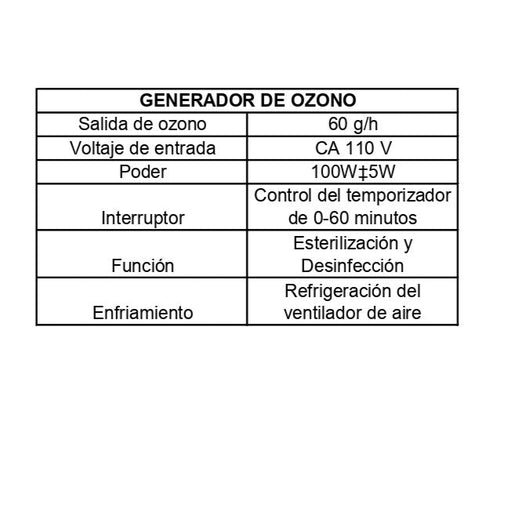 Generador Ozono 60G/H Urificador Portátil Filtro De Aire Jf Lhabo ID-2084823