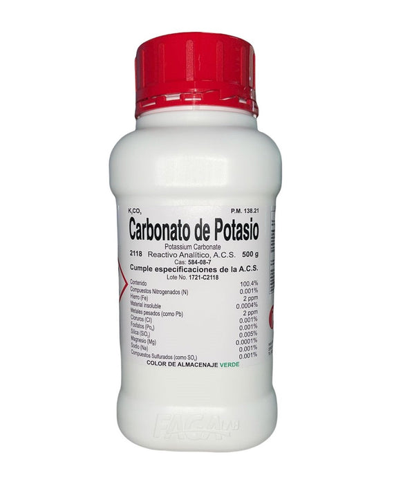 2118-500 - Carbonato De Potasio R. A. De 500 G ID-3474