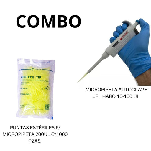 Micropipeta 10-100Ul + Puntas Esteriles 200Ul Jf Lhabo ID-2416064