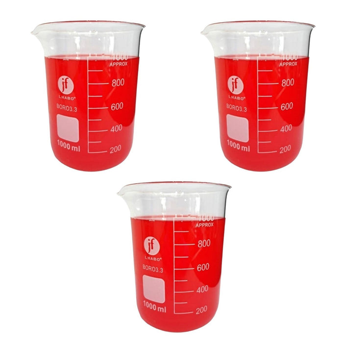 11013-1000 - Vaso Precipitado De Vidrio 1000 Ml Paq C/3 ID-5384