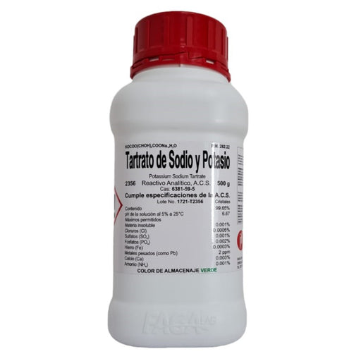 2356-500 - Tartrato De Sodio Y Potasio R. A. De 500 G ID-6169